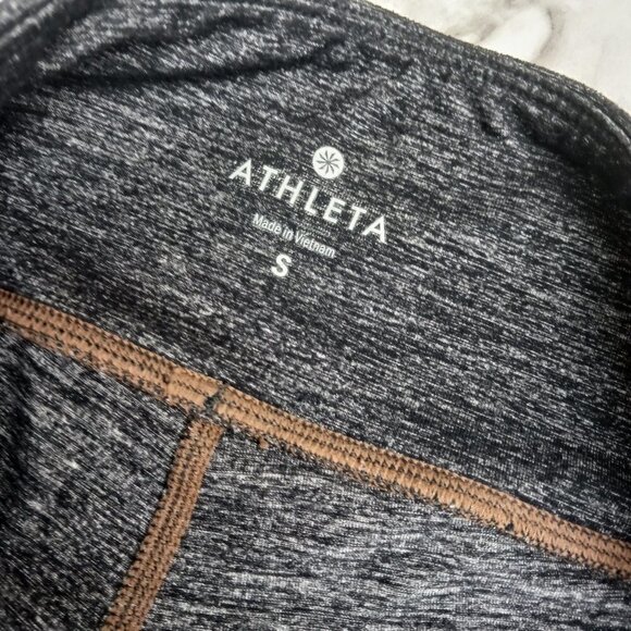 ATHLETA cropped leggings women's size S heather gray mid-rise inner pocket - Picture 5 of 8